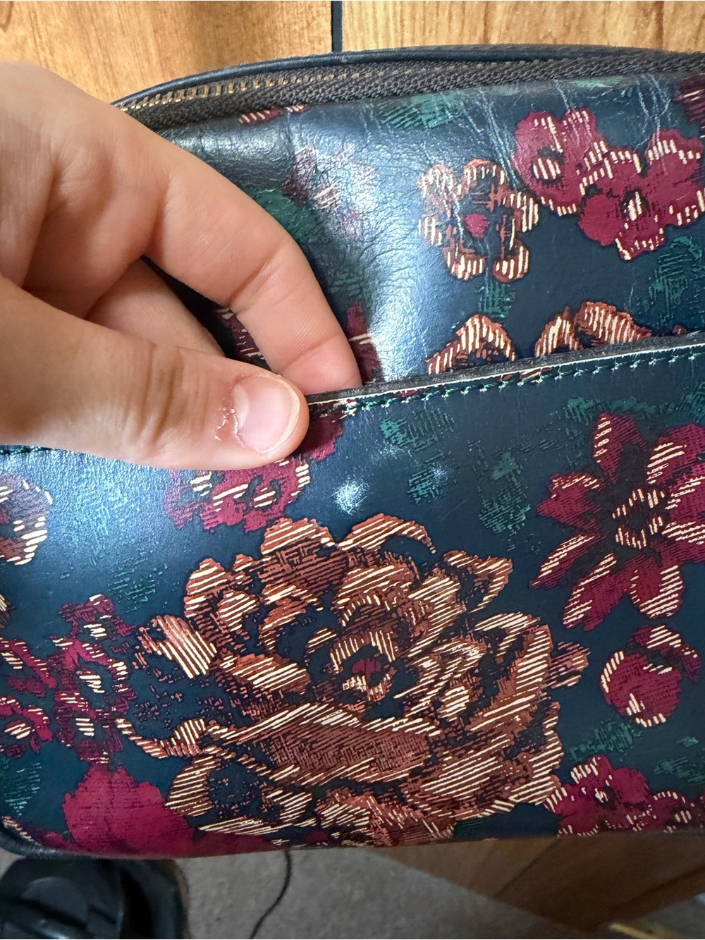 Patricia Nash Fall Vintage Floral Leather Shoulder Bag - Picture 6 of 12